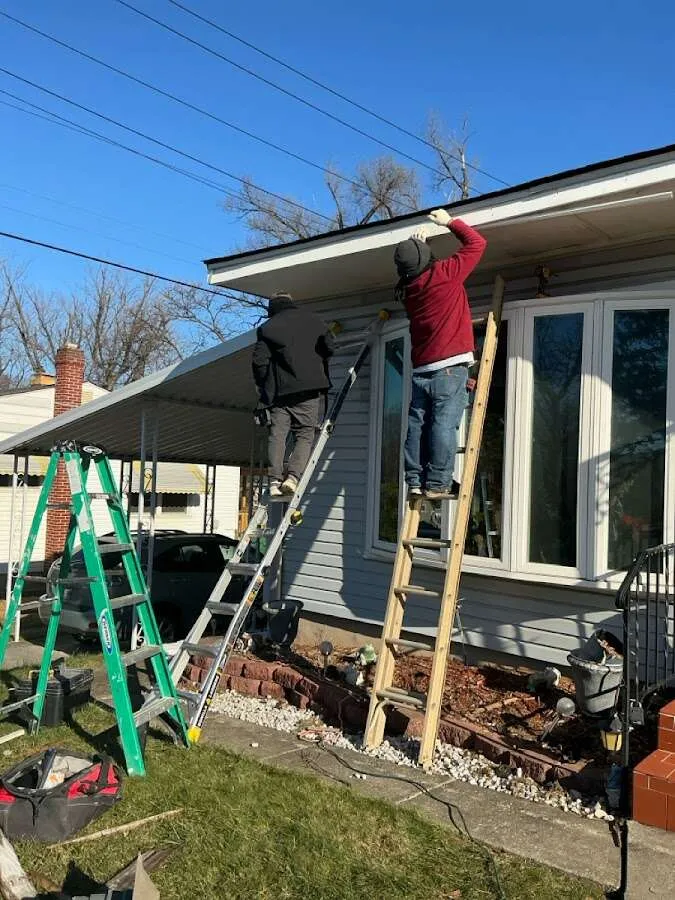 Restoration crew performing exterior repair in Perth Amboy
